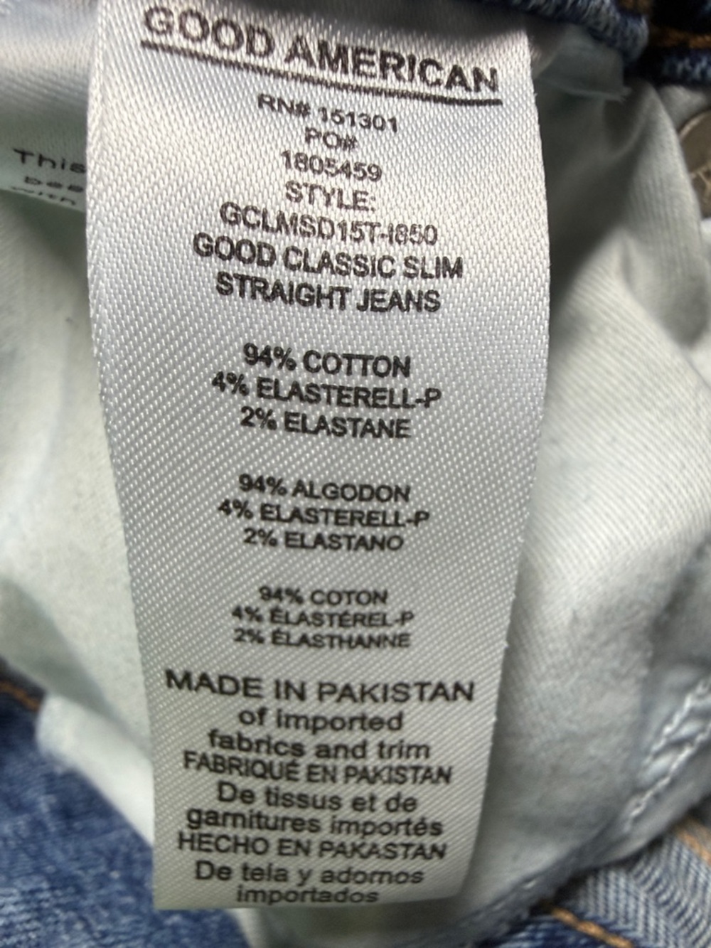 Good American Women's Good Classic Slim Straight Sz 6/28 - Picture 4 of 12